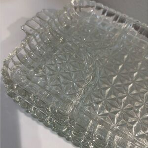 4 VTG Anchor Hocking Serva-Tray Pressed Glass